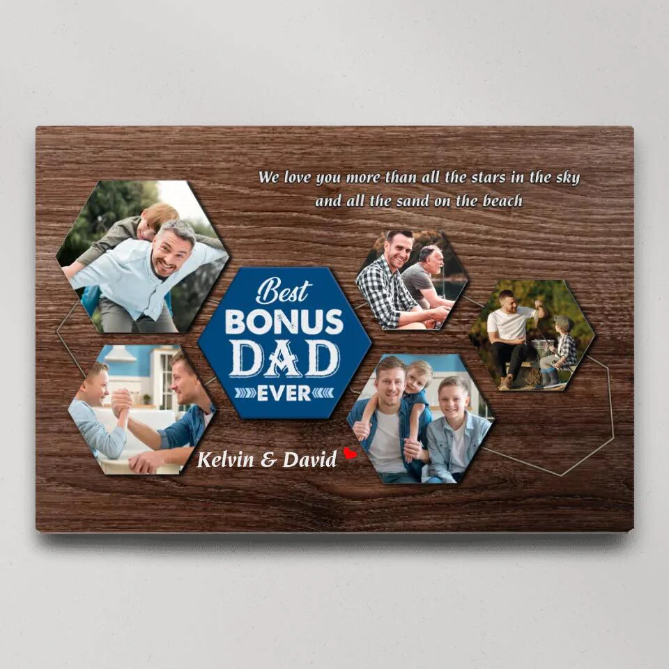 Best Bonus Dad Ever Custom Canvas Poster Birthday Gift For Step Father - Image 5