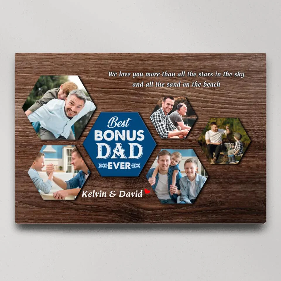 Best Bonus Dad Ever Custom Canvas Poster Birthday Gift For Step Father - Image 6