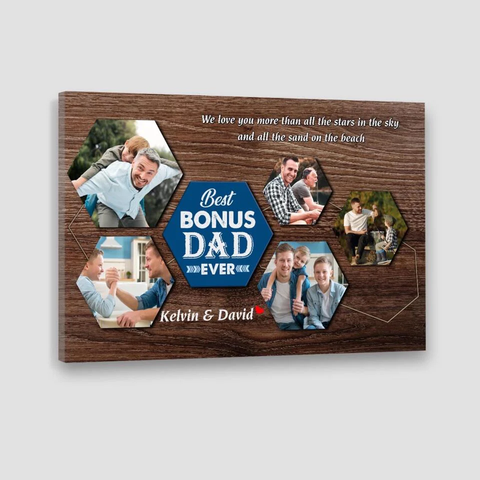 Best Bonus Dad Ever Custom Canvas Poster Birthday Gift For Step Father - Image 7
