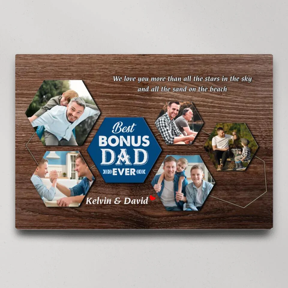 Best Bonus Dad Ever Custom Canvas Poster Birthday Gift For Step Father - Image 9