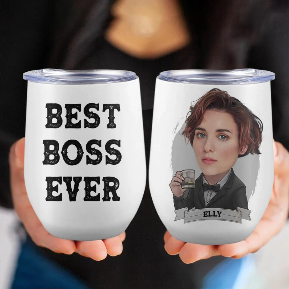 Best Boss Ever - Custom Face Remove Background - Personalized Tumbler - Gift for Your Boss On Birthday - Image 6