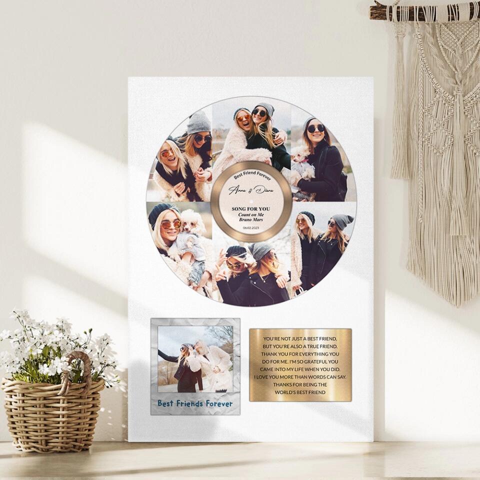 Best Friend Forever Vinyl Records Song - Custom Canvas Poster - Anniversary Gift For Friends - Image 10