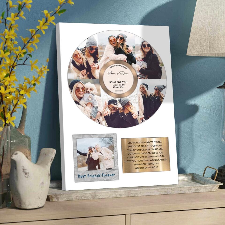 Best Friend Forever Vinyl Records Song - Custom Canvas Poster - Anniversary Gift For Friends - Image 4