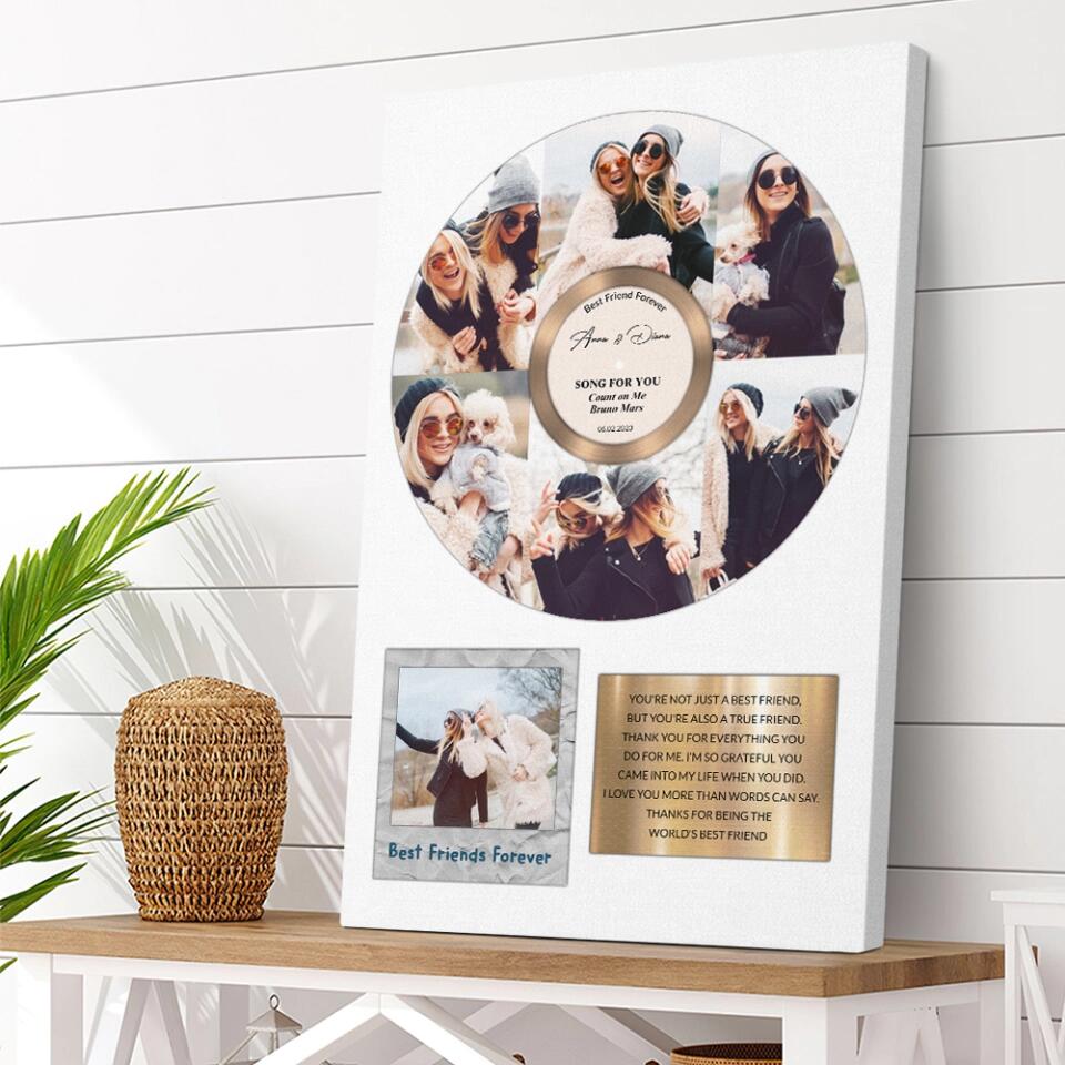 Best Friend Forever Vinyl Records Song - Custom Canvas Poster - Anniversary Gift For Friends - Image 6