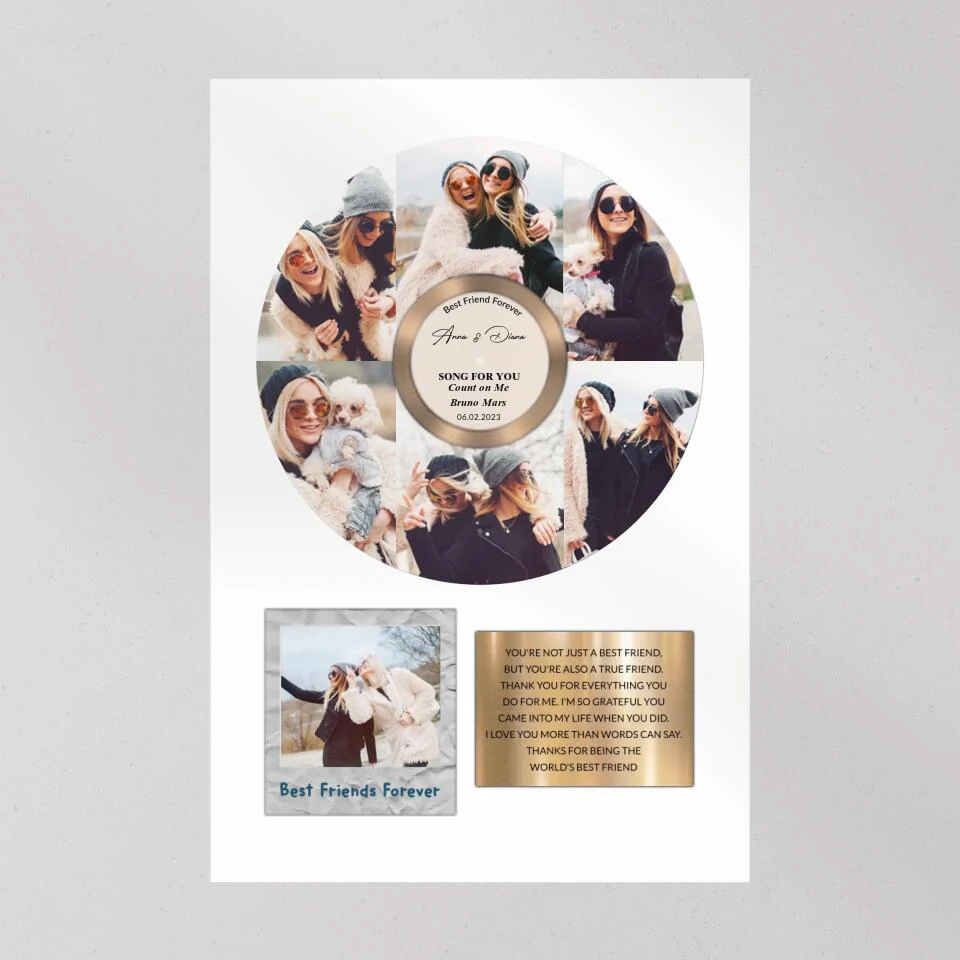 Best Friend Forever Vinyl Records Song - Custom Canvas Poster - Anniversary Gift For Friends - Image 7