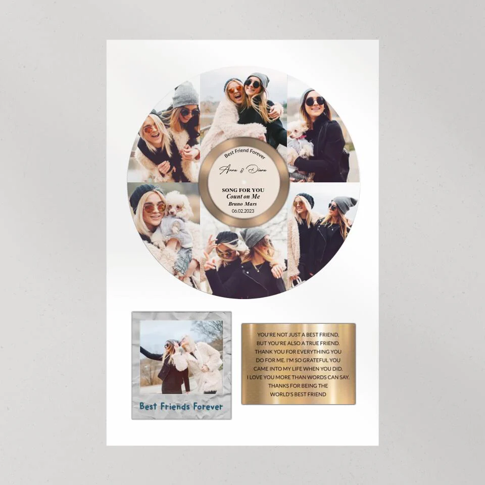Best Friend Forever Vinyl Records Song - Custom Canvas Poster - Anniversary Gift For Friends - Image 8