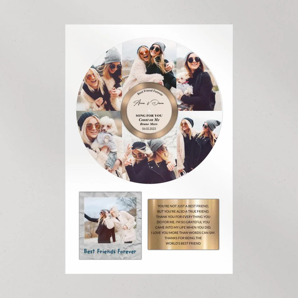 Best Friend Forever Vinyl Records Song - Custom Canvas Poster - Anniversary Gift For Friends - Image 9