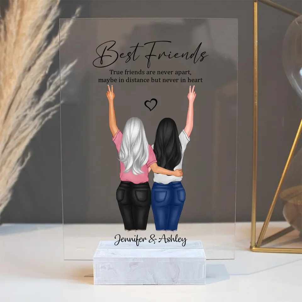 Unique Bestie Portrait in Acrylic Keepsake - Acrylic Plaque - Image 2