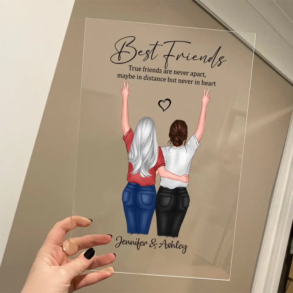 Unique Bestie Portrait in Acrylic Keepsake - Acrylic Plaque - Image 4