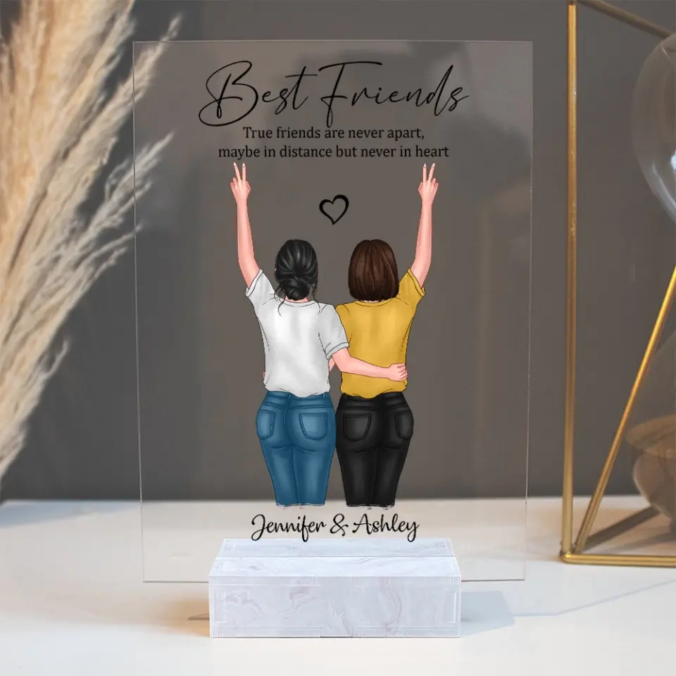 Unique Bestie Portrait in Acrylic Keepsake - Acrylic Plaque - Image 6