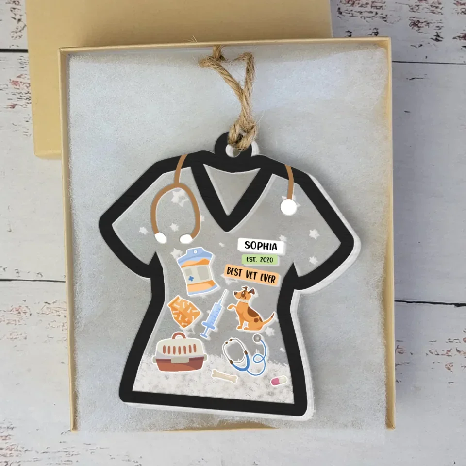 Best Vet Ever Veterinary Technician - Custom Christmas Shaker Ornament - Appreciation Gift For Veterinarian - Image 5