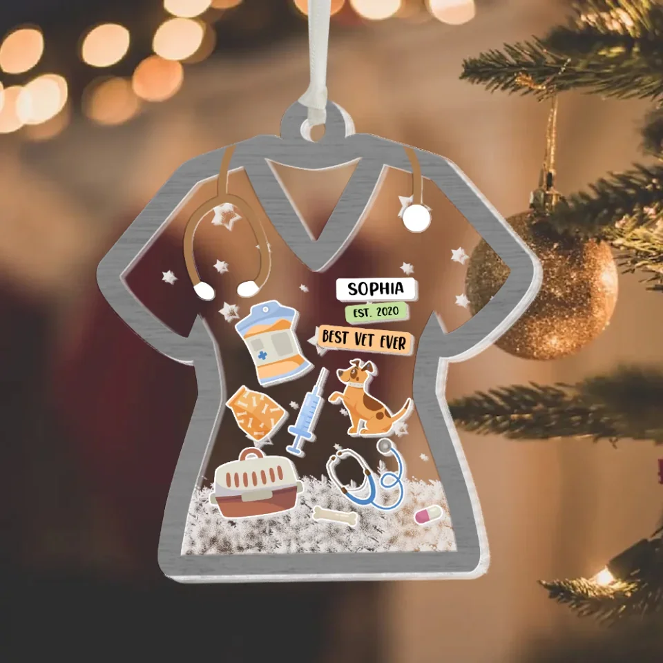 Best Vet Ever Veterinary Technician - Custom Christmas Shaker Ornament - Appreciation Gift For Veterinarian - Image 6