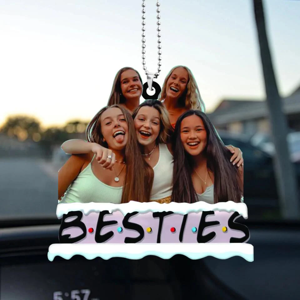 Bestie Custom Photo Background Removal - Personalized Car Ornament - Image 2