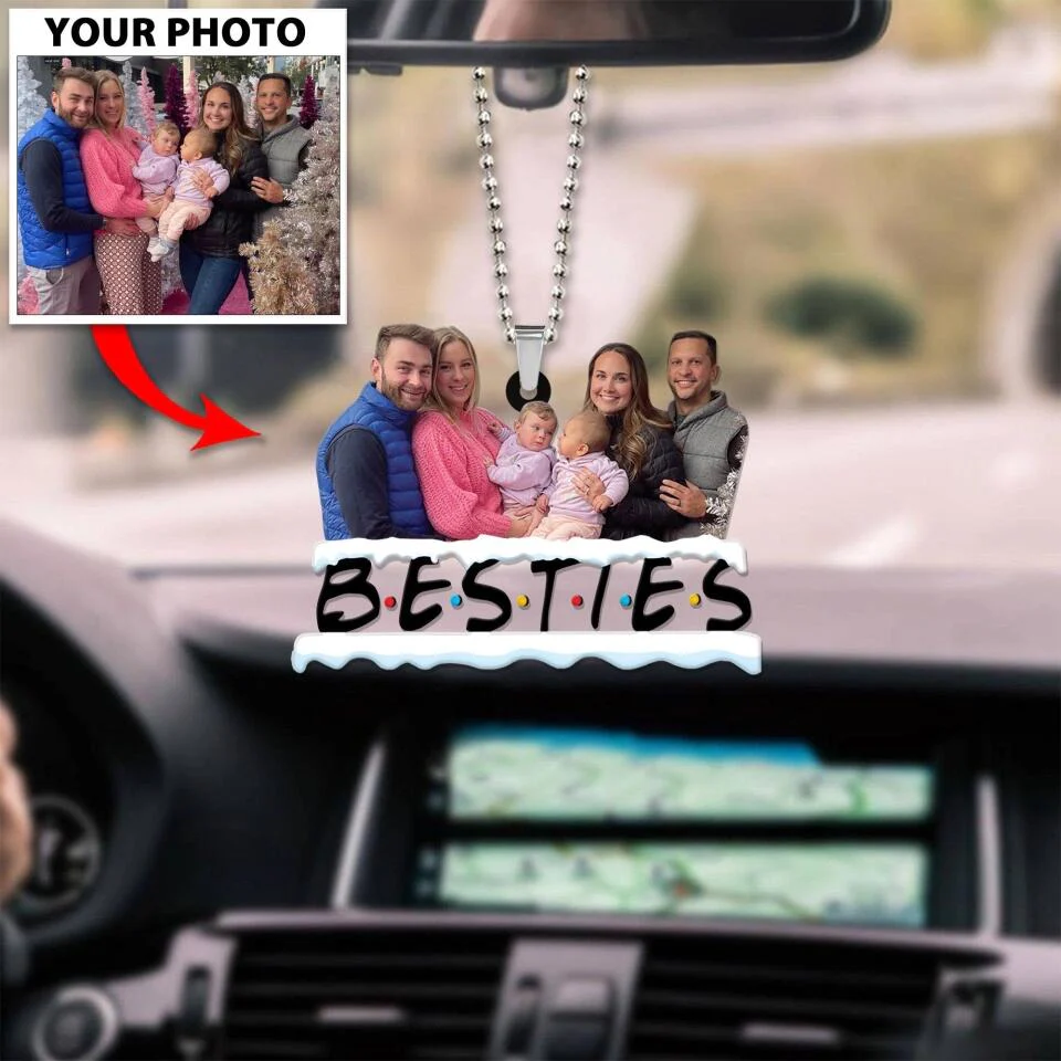 Bestie Custom Photo Background Removal - Personalized Car Ornament - Image 6