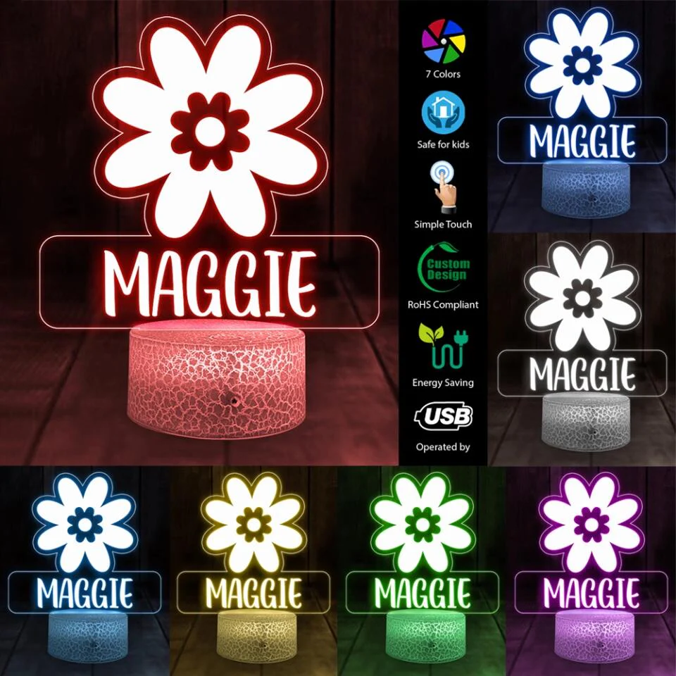 Birthday Gift Idea for Daughter - Personalized Shape 3D Led Light - Image 3