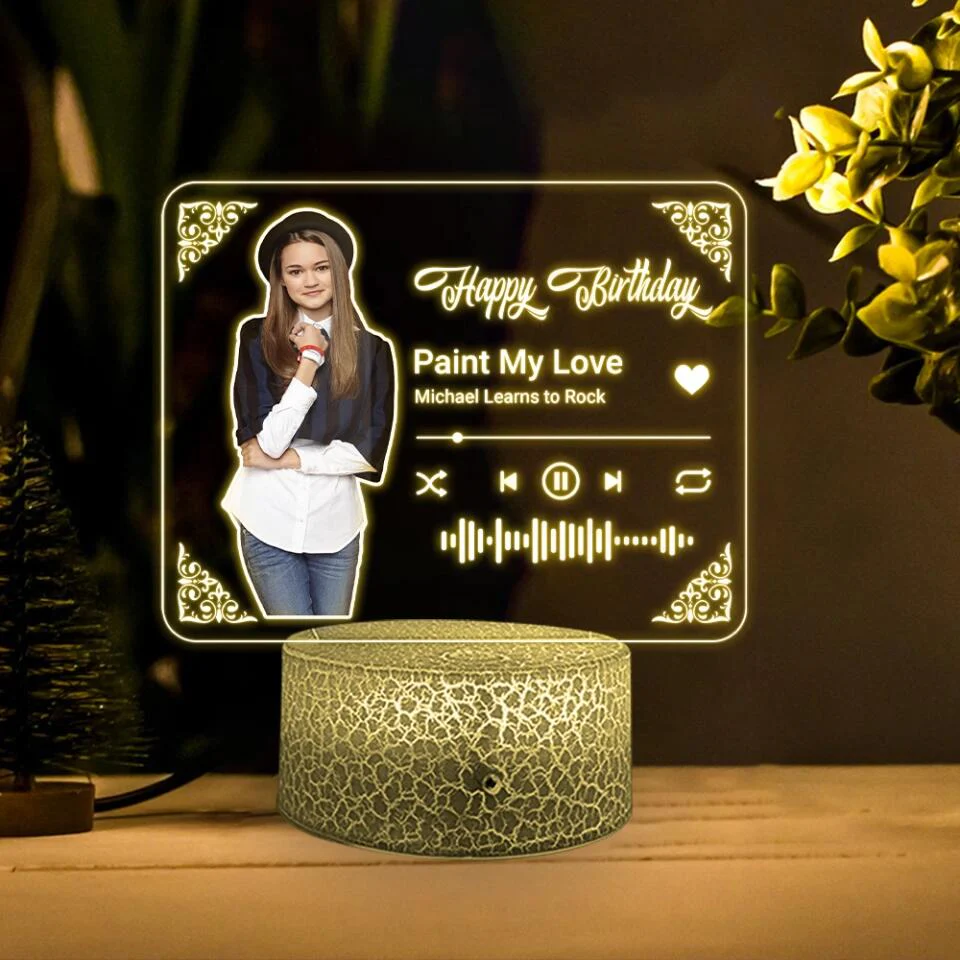 Birthday Party Decor - Lamp Song - Personalized Night Light - Spotify Plaque Gift - Birthday Decorations - Image 3
