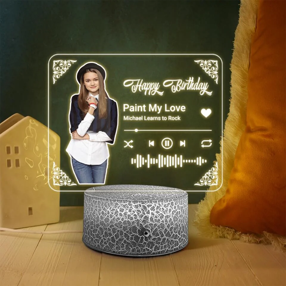 Birthday Party Decor - Lamp Song - Personalized Night Light - Spotify Plaque Gift - Birthday Decorations - Image 5