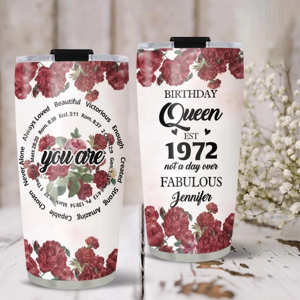 Birthday Queen not a day over Fabulous - Personalized Tumbler - Birthday Gift for Her - Image 2