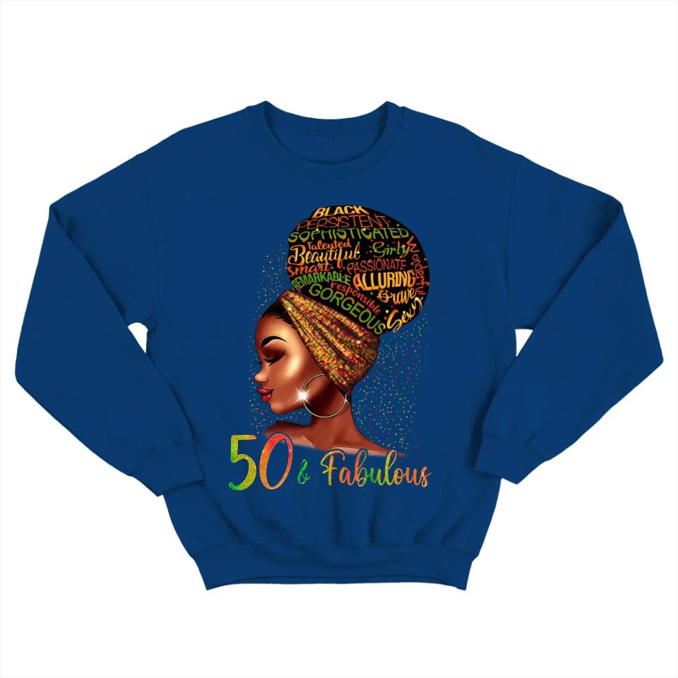 Black Women 50 & Fabulous with Characteristics - Black History Month Gift - T-shirt - Unisex Tee - 50th Birthday Gift - 50 Years Old Birthday Idea - Birthday Gift for Mom Auntie Bestie Beloved - 303ICNNPTS284 - Image 6