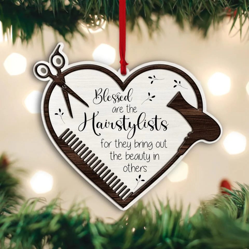 Blessed Are the Hairstylists for They Bring Out The Beauty in Others - Wooden Ornament - Christmas Gift for Hairdressers - Image 2