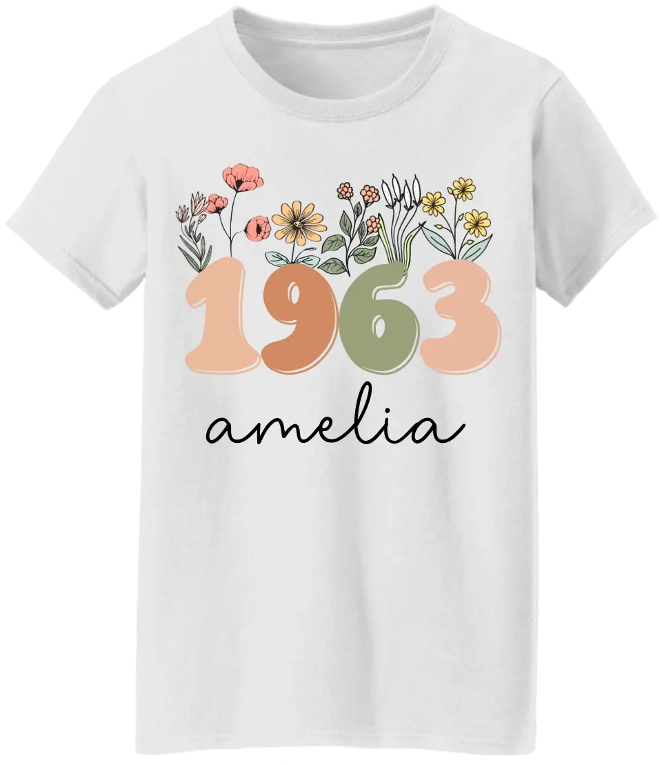 Boho Floral Vintage Custom Tshirt Birthday Gift For Mom - Image 10