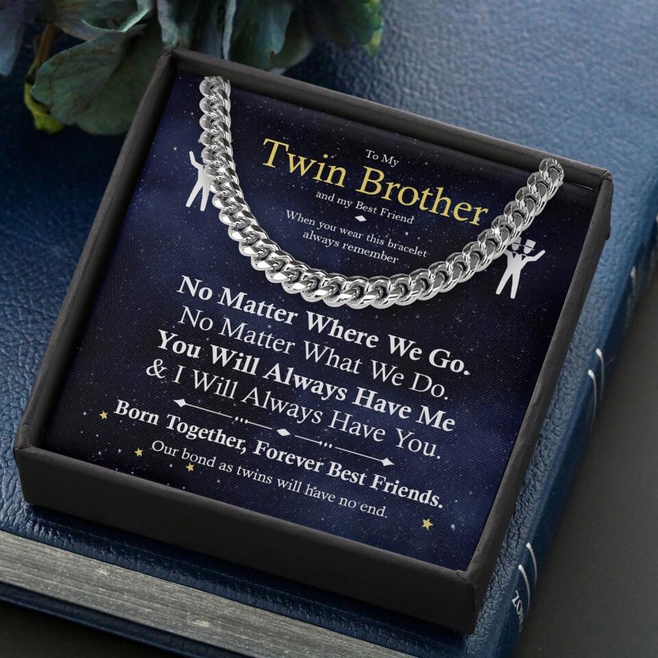 Born Together Forever Best Friends - Personalized Cuban Link Chain - Image 4