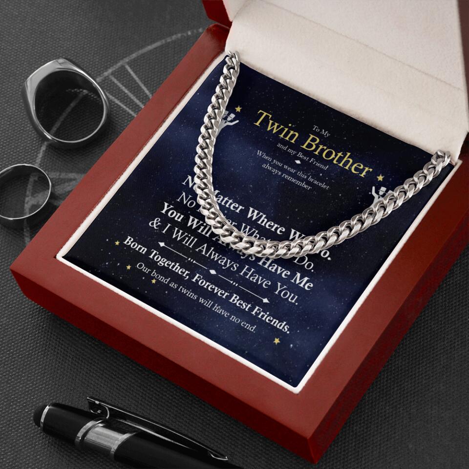 Born Together Forever Best Friends - Personalized Cuban Link Chain - Image 5