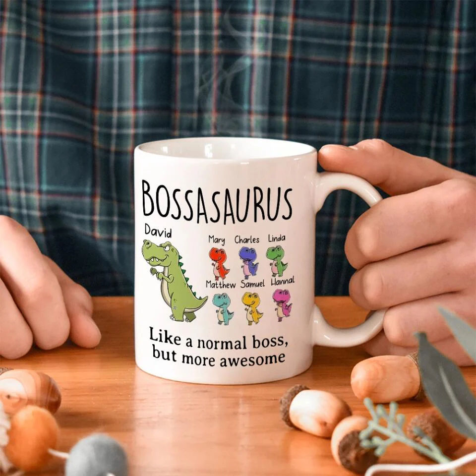 Bossasaurus, Like a Normal Boss But More Awesome - Personalized Mug - Christmas Gift for Boss or Leader - Image 5