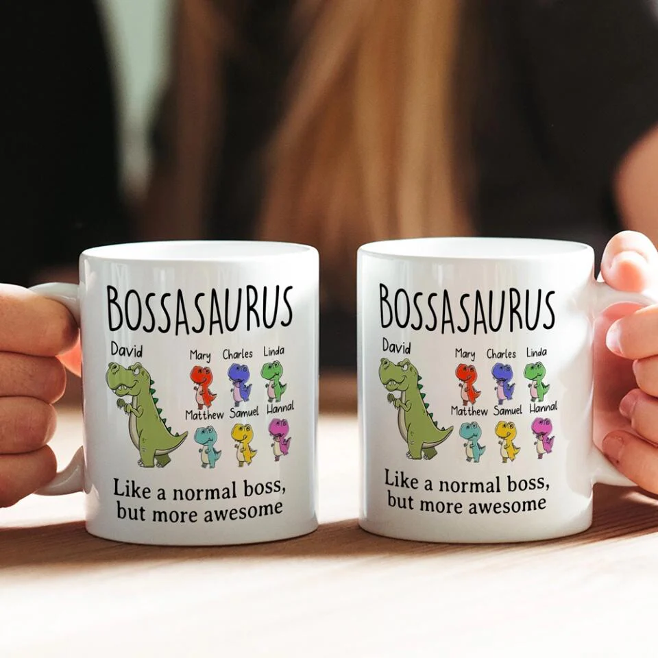 Bossasaurus, Like a Normal Boss But More Awesome - Personalized Mug - Christmas Gift for Boss or Leader - Image 7