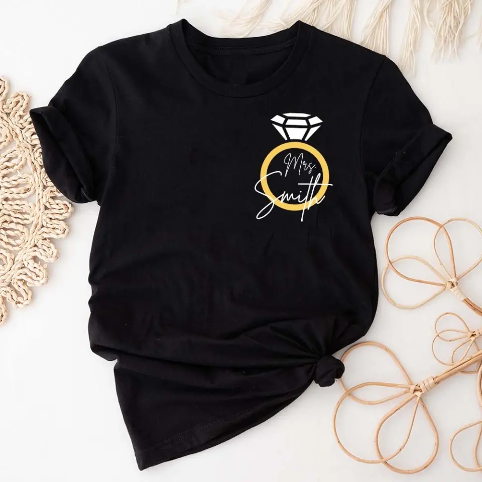 Bride To Be Engagement Ring Future Mrs Custom Tshirt Engagement Gift For Her - Image 6