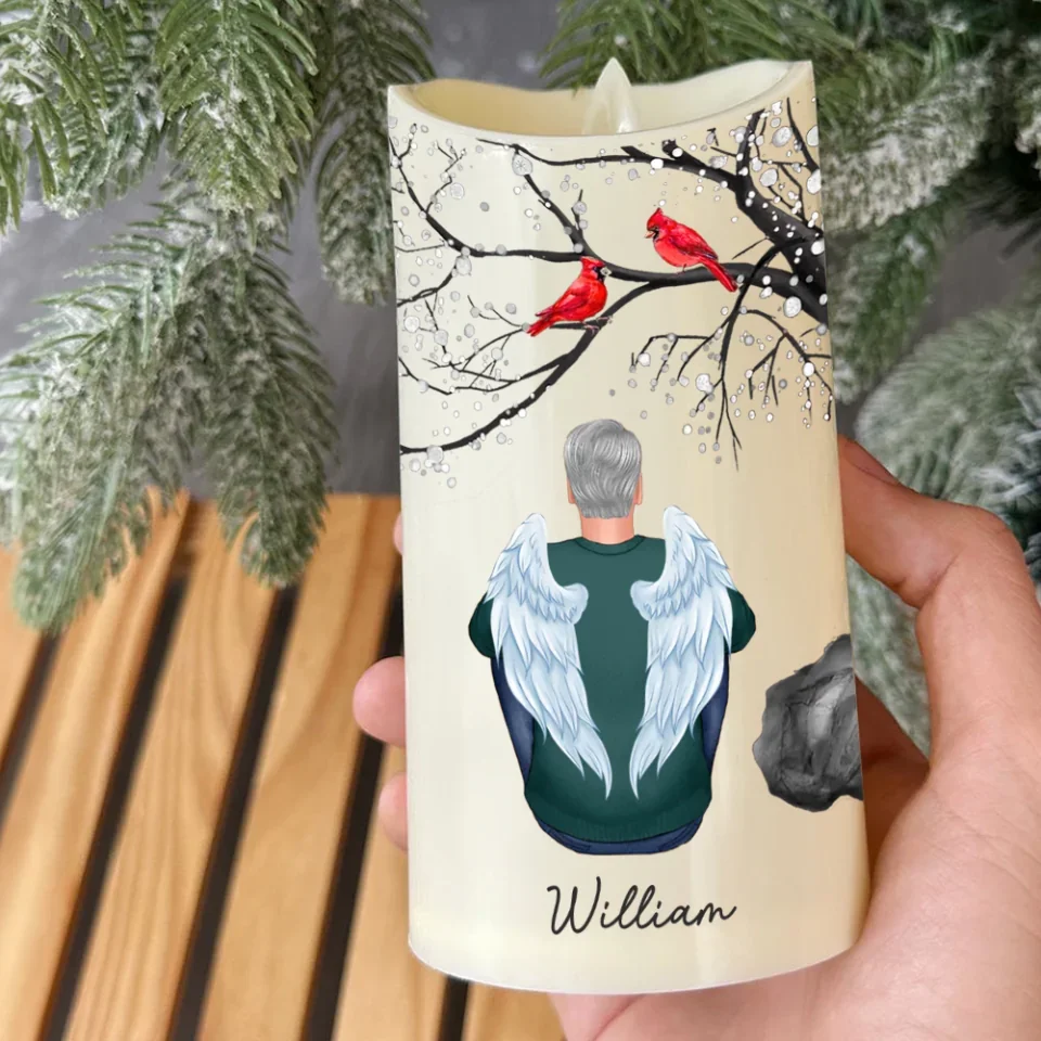 Cardinal Memorial Led Candle - Personalized Calendar - Custom Figure - Sympathy Gift for Loss of Loved Ones - Image 6
