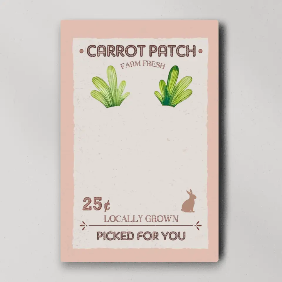 Carrot Patch Farm Fresh Picked For You - Footprint Canvas Poster - Gift For Family - Image 2