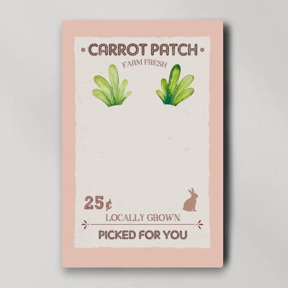Carrot Patch Farm Fresh Picked For You - Footprint Canvas Poster - Gift For Family - Image 3