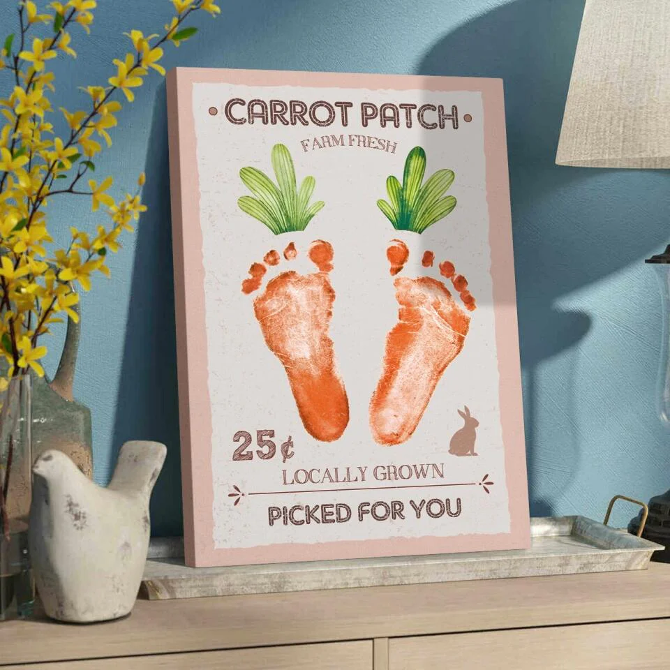 Carrot Patch Farm Fresh Picked For You - Footprint Canvas Poster - Gift For Family - Image 5