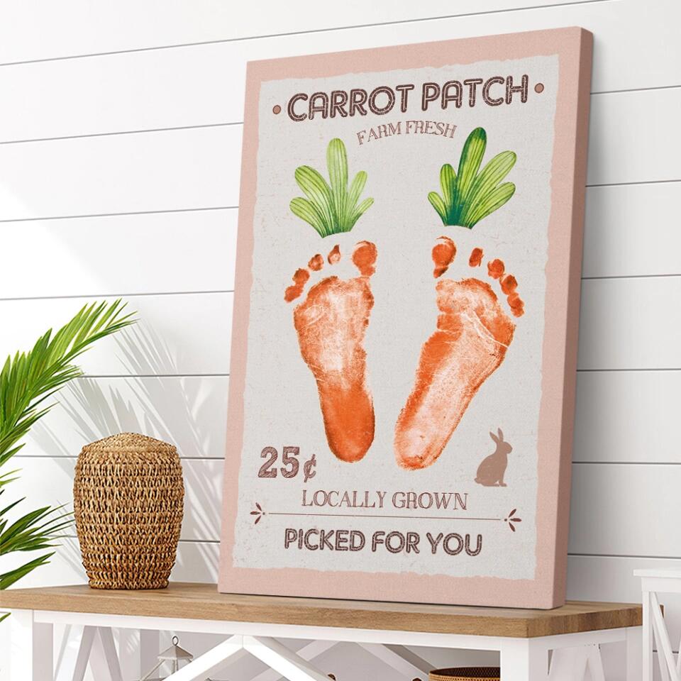 Carrot Patch Farm Fresh Picked For You - Footprint Canvas Poster - Gift For Family - Image 6