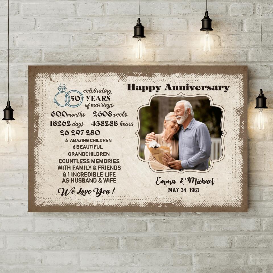 Celebrating 50 Years Of Marriage Custom Canvas Poster 50th Anniversary Gift For Couples - Image 6