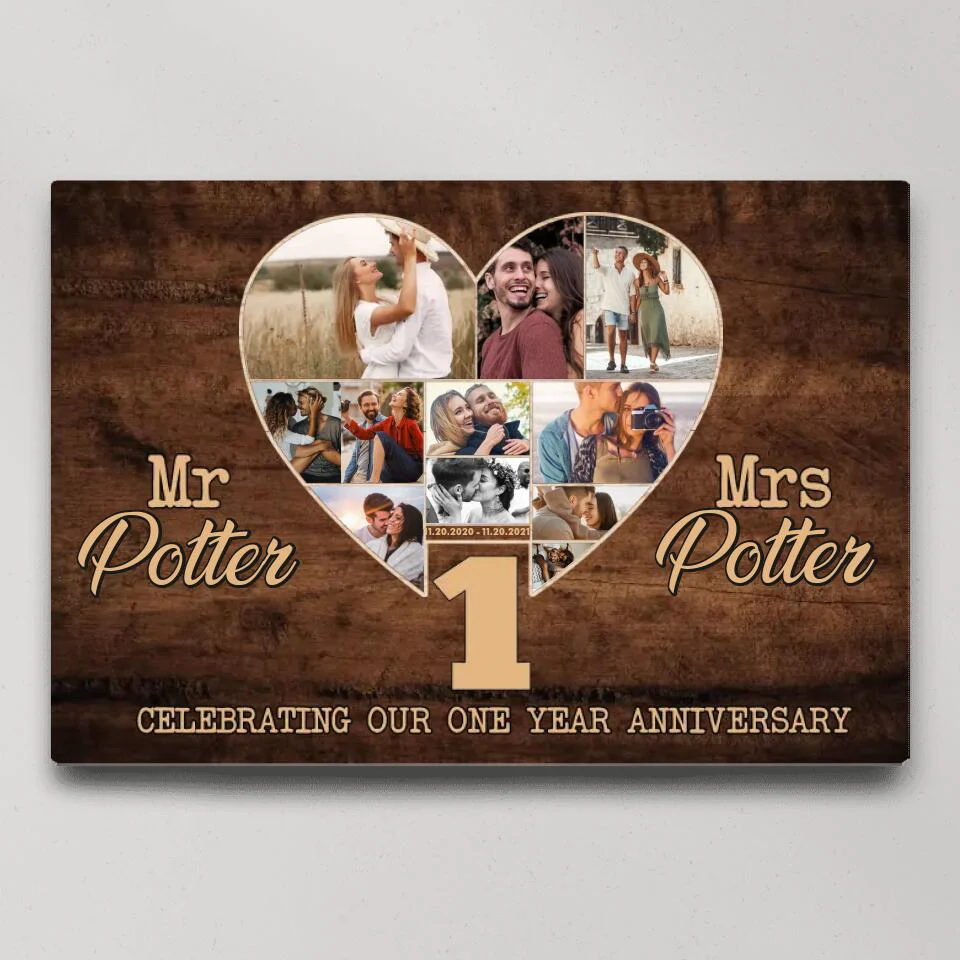 Celebrating Our One Year Anniversary Custom Canvas Poster Anniversary Gift For Couple - Image 2