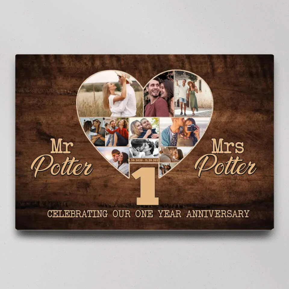 Celebrating Our One Year Anniversary Custom Canvas Poster Anniversary Gift For Couple - Image 3