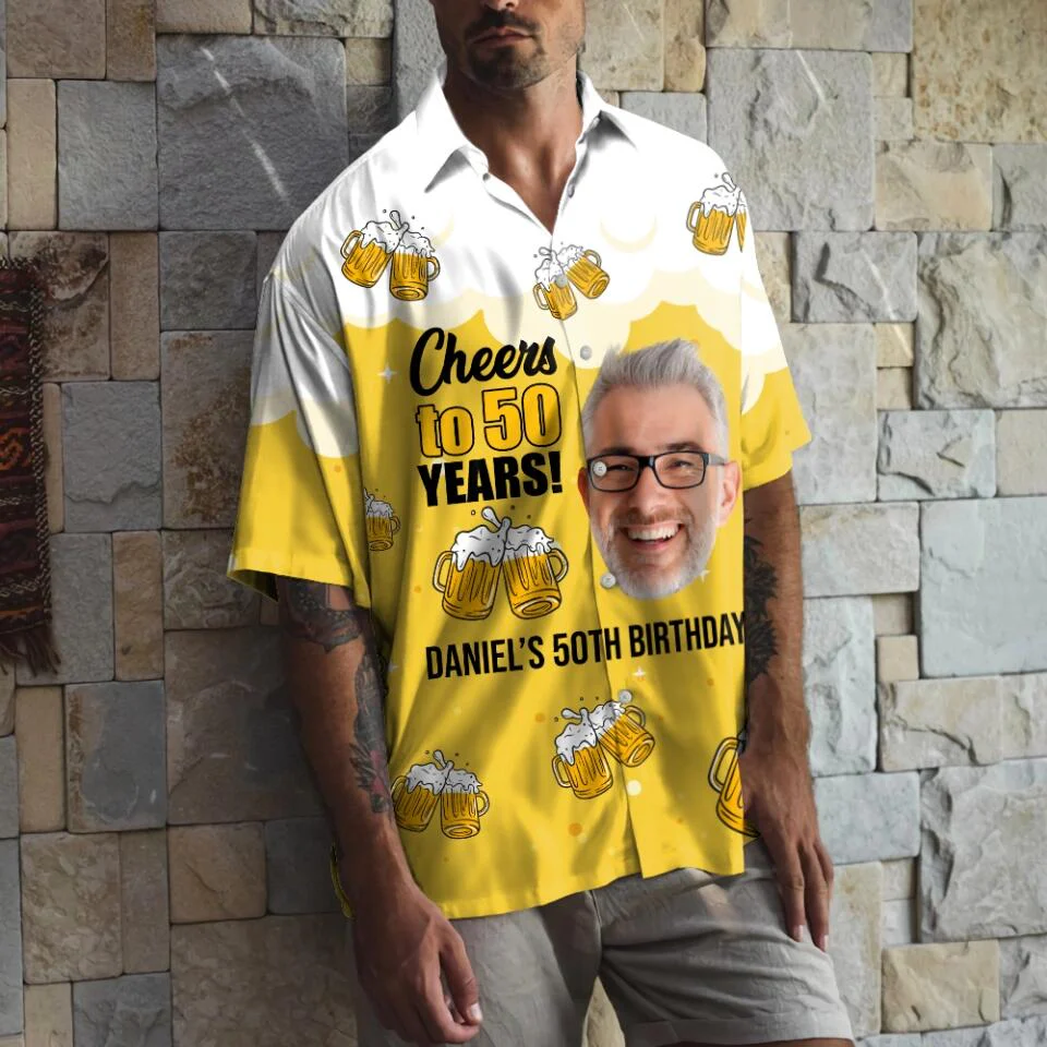 Cheers to 50 Years 50th Birthday Personalized Hawaii Shirt - Image 5