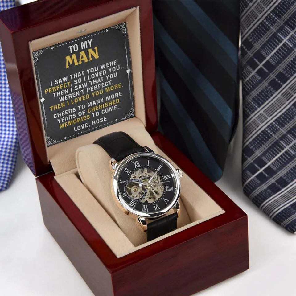 Cheers to Many More Years of Memories to Come, Anniversary Gifts for Him, Personalized Men's Watch - Image 3