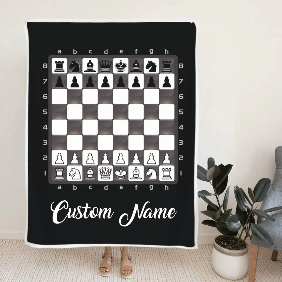 Chess Board - Personalized Blanket - Custom Player's Name - Gift for Chess Lover - Image 4