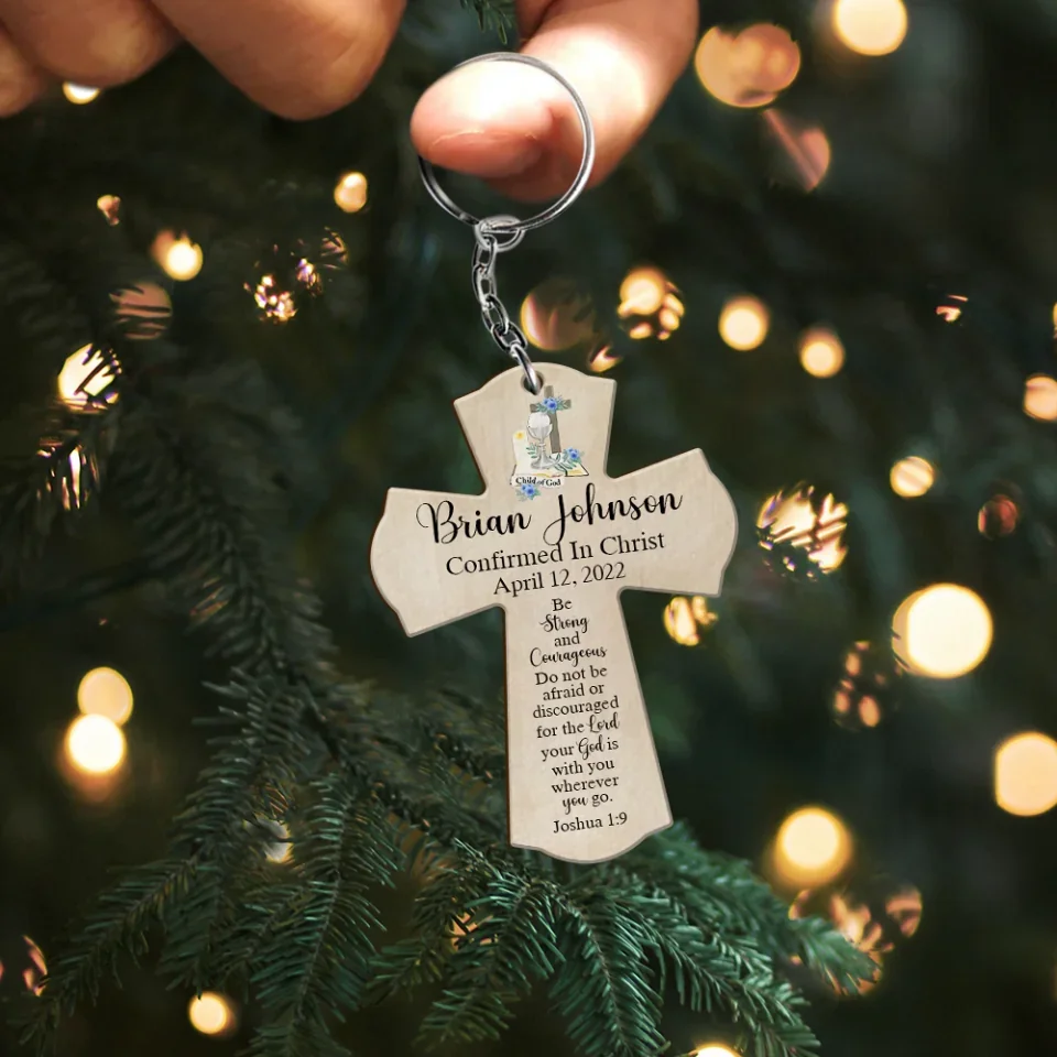 Christian Cross Keychain - Personalized Name Keychain - Confirmed in Christ - Gift for Friends, Family - Image 5