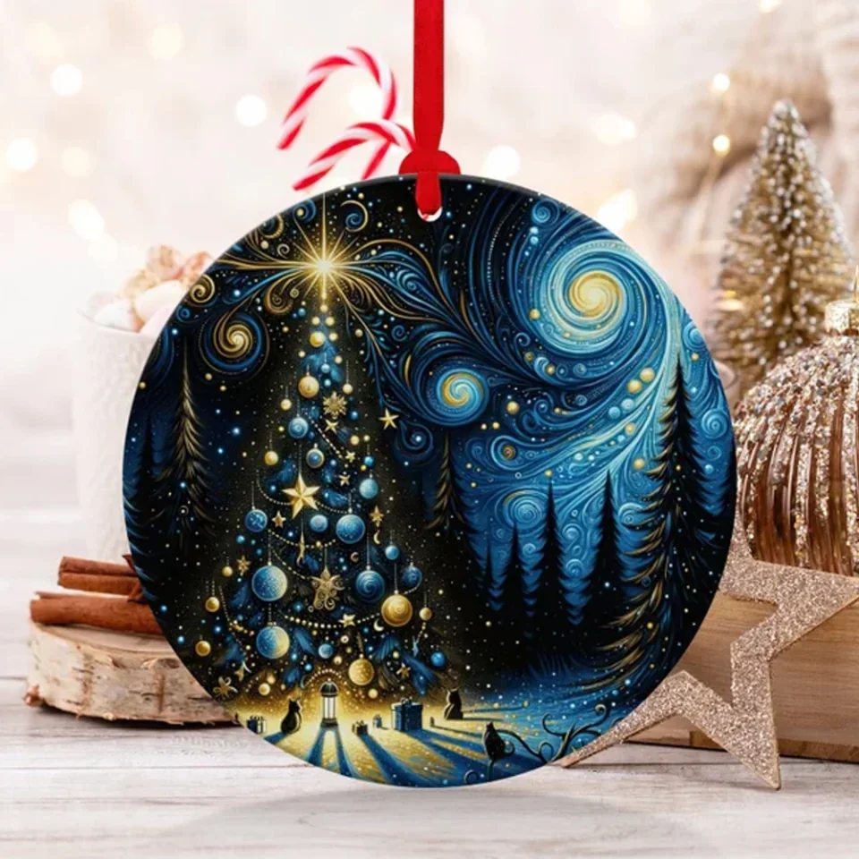 Christmas 2025 Heirloom Ornament - Christmas Decoration - Holiday Gift Idea - Round Ceramic Ornament - Gift Exchange - Xmas Tree Decor - Image 2