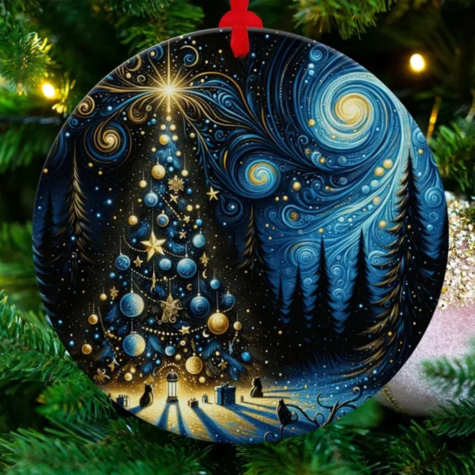 Christmas 2025 Heirloom Ornament - Christmas Decoration - Holiday Gift Idea - Round Ceramic Ornament - Gift Exchange - Xmas Tree Decor - Image 3