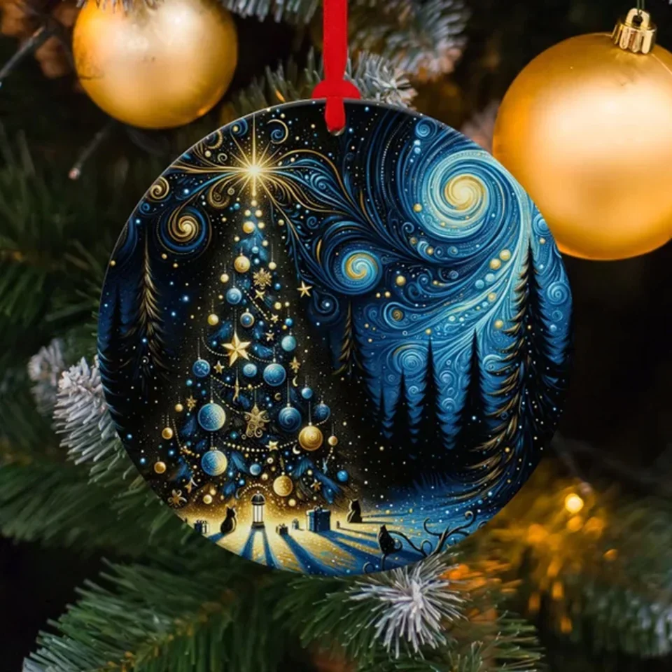 Christmas 2025 Heirloom Ornament - Christmas Decoration - Holiday Gift Idea - Round Ceramic Ornament - Gift Exchange - Xmas Tree Decor - Image 4