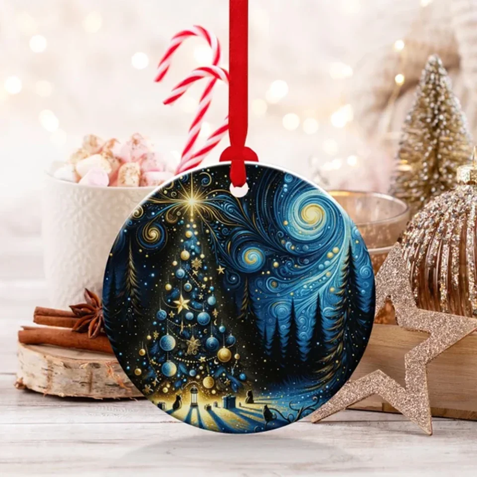 Christmas 2025 Heirloom Ornament - Christmas Decoration - Holiday Gift Idea - Round Ceramic Ornament - Gift Exchange - Xmas Tree Decor - Image 5