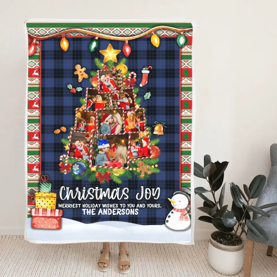 Christmas Joy Meriest Holiday Wishes To You And Yours - Personalized Upload Photo Blanket - Best Gift For Your Kids/Son/Grandchildren On Christmas - 210IHNUNBL722 - Image 4