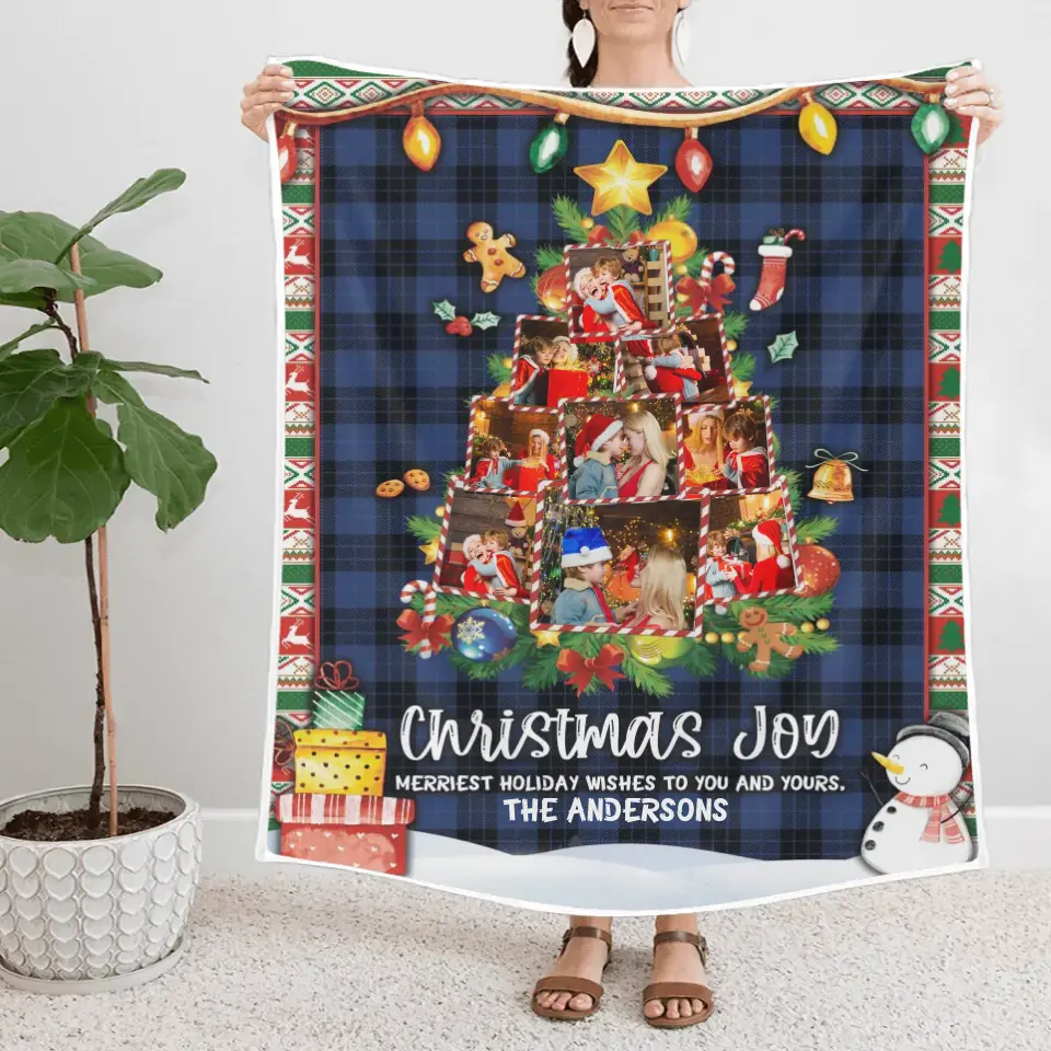 Christmas Joy Meriest Holiday Wishes To You And Yours - Personalized Upload Photo Blanket - Best Gift For Your Kids/Son/Grandchildren On Christmas - 210IHNUNBL722 - Image 5