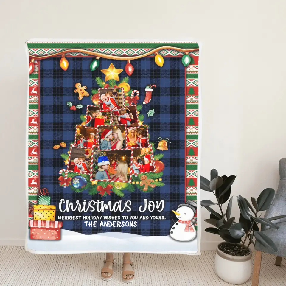 Christmas Joy Meriest Holiday Wishes To You And Yours - Personalized Upload Photo Blanket - Best Gift For Your Kids/Son/Grandchildren On Christmas - 210IHNUNBL722 - Image 7