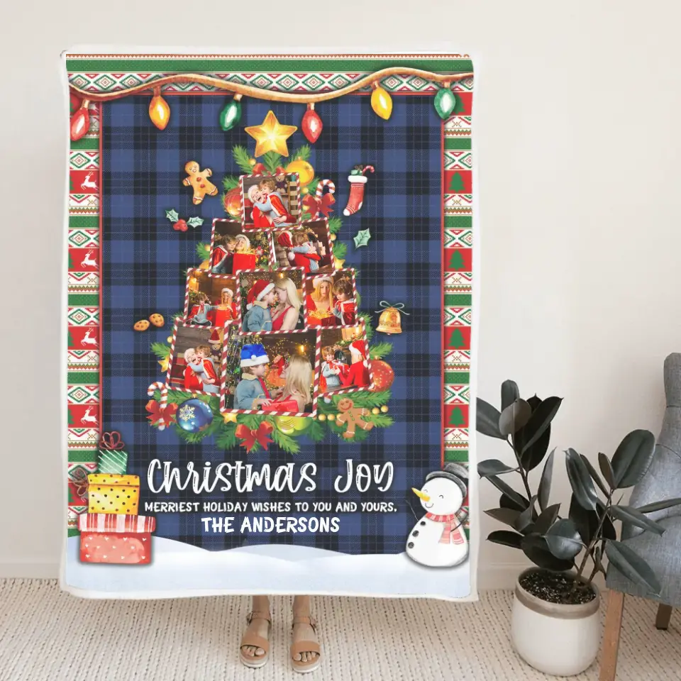 Christmas Joy Meriest Holiday Wishes To You And Yours - Personalized Upload Photo Blanket - Best Gift For Your Kids/Son/Grandchildren On Christmas - 210IHNUNBL722 - Image 8